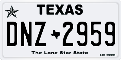 TX license plate DNZ2959