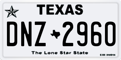 TX license plate DNZ2960