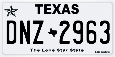 TX license plate DNZ2963