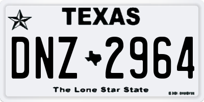TX license plate DNZ2964