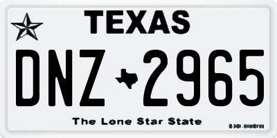 TX license plate DNZ2965