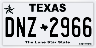 TX license plate DNZ2966