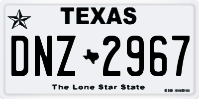 TX license plate DNZ2967