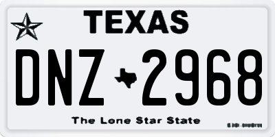 TX license plate DNZ2968
