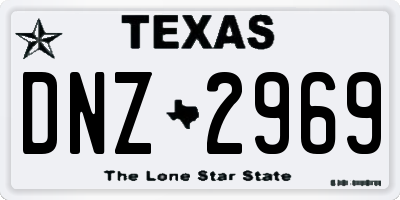 TX license plate DNZ2969