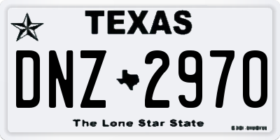 TX license plate DNZ2970