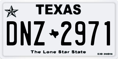 TX license plate DNZ2971