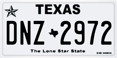 TX license plate DNZ2972