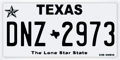 TX license plate DNZ2973