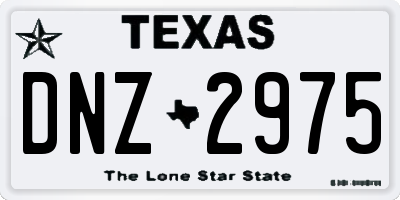 TX license plate DNZ2975