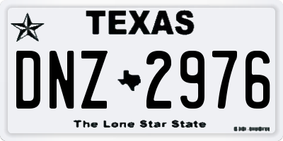 TX license plate DNZ2976