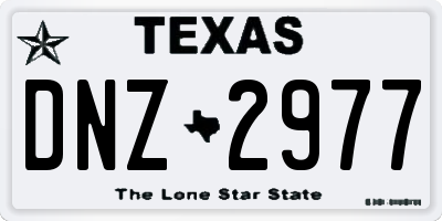 TX license plate DNZ2977