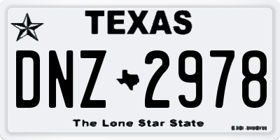 TX license plate DNZ2978