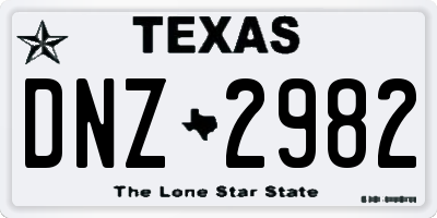 TX license plate DNZ2982