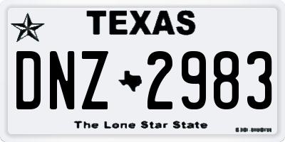 TX license plate DNZ2983