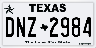 TX license plate DNZ2984