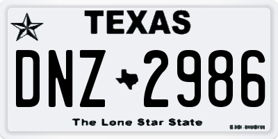 TX license plate DNZ2986