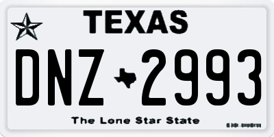 TX license plate DNZ2993