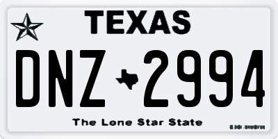 TX license plate DNZ2994