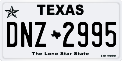 TX license plate DNZ2995