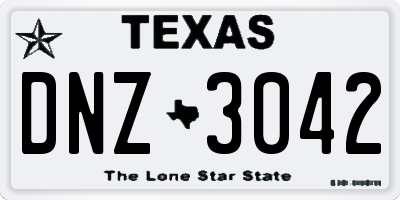 TX license plate DNZ3042