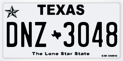 TX license plate DNZ3048