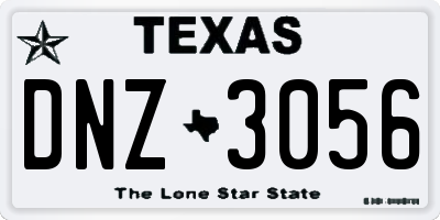 TX license plate DNZ3056