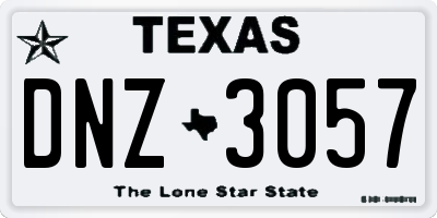TX license plate DNZ3057