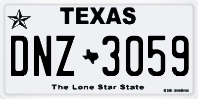 TX license plate DNZ3059