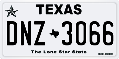 TX license plate DNZ3066