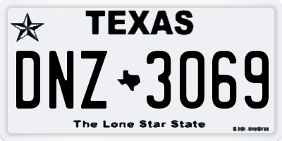 TX license plate DNZ3069