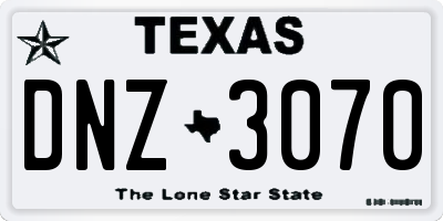 TX license plate DNZ3070