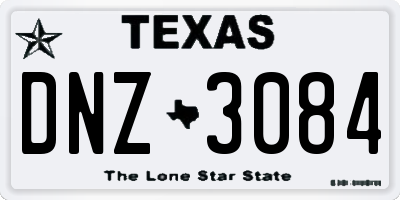 TX license plate DNZ3084