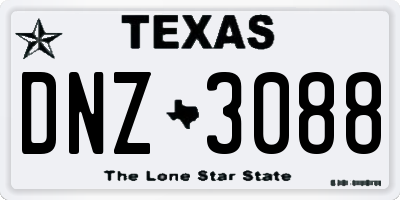 TX license plate DNZ3088