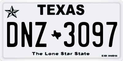 TX license plate DNZ3097