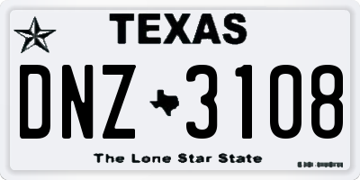 TX license plate DNZ3108