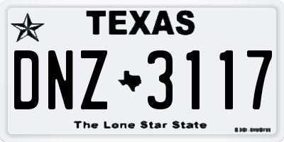 TX license plate DNZ3117