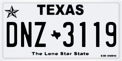 TX license plate DNZ3119