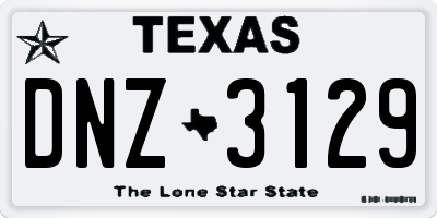 TX license plate DNZ3129