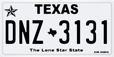 TX license plate DNZ3131