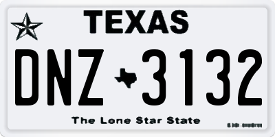 TX license plate DNZ3132