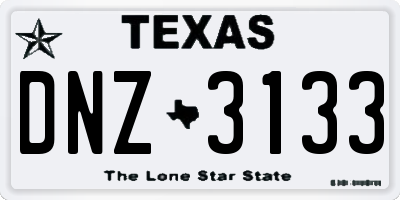 TX license plate DNZ3133