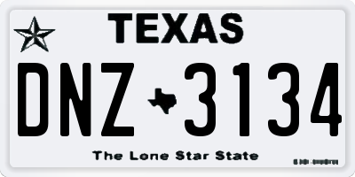 TX license plate DNZ3134
