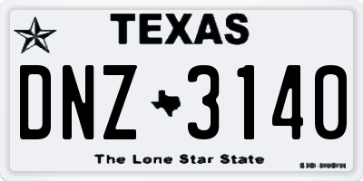 TX license plate DNZ3140