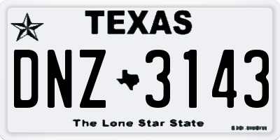 TX license plate DNZ3143