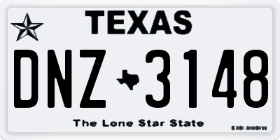 TX license plate DNZ3148