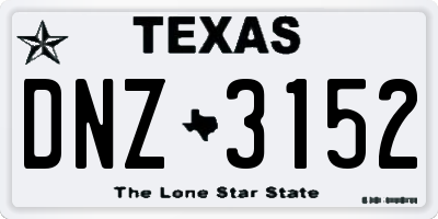 TX license plate DNZ3152