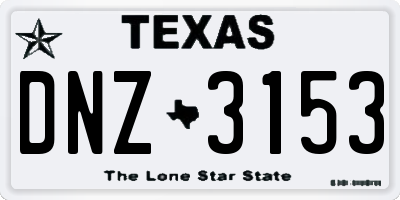 TX license plate DNZ3153