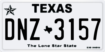 TX license plate DNZ3157