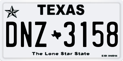 TX license plate DNZ3158